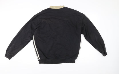 Adidas Womens Black Beige Sweatshirt Size 14 Logo Vintage Pullover
