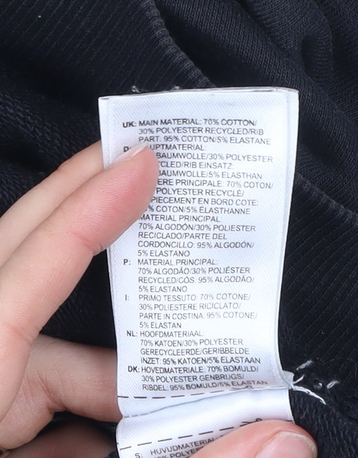 Adidas Womens Black Beige Sweatshirt Size 14 Logo Vintage Pullover