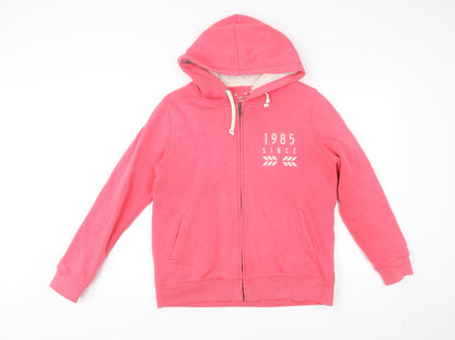 Cache Cache Women’s Pink Full Zip Hoodie Size 8 Cheerleader Print