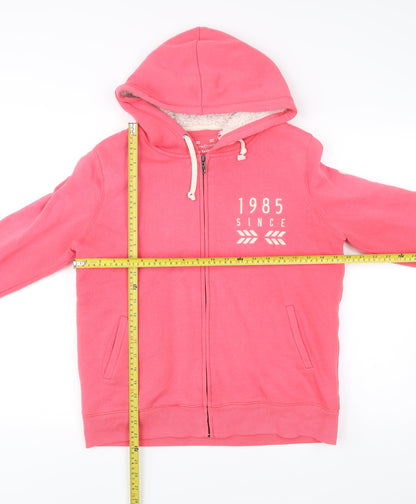 Cache Cache Women’s Pink Full Zip Hoodie Size 8 Cheerleader Print