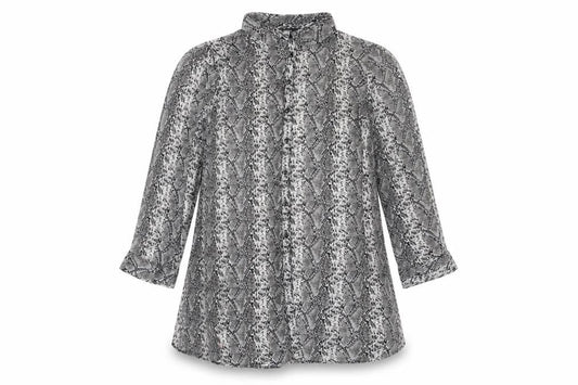 Papaya Womens Grey Animal Print Tunic Blouse Size 18 Long Sleeve