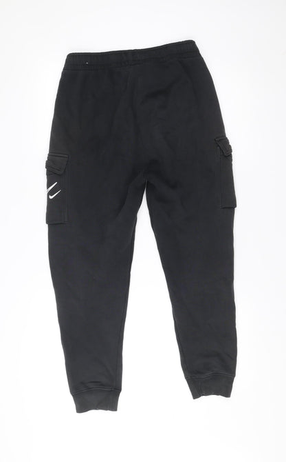 Nike Men’s Black Joggers S Regular Fit Fleece Sports Trousers