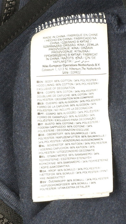 Mens UK Size M Nike Blue Full Zip Hoodie