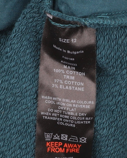 Editor's Cut Women's Blue Cotton Pullover Sweatshirt UK 12