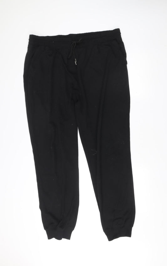 Lee Cooper Mens Black 2XL Jogger Sweatpants Polyester Tapered