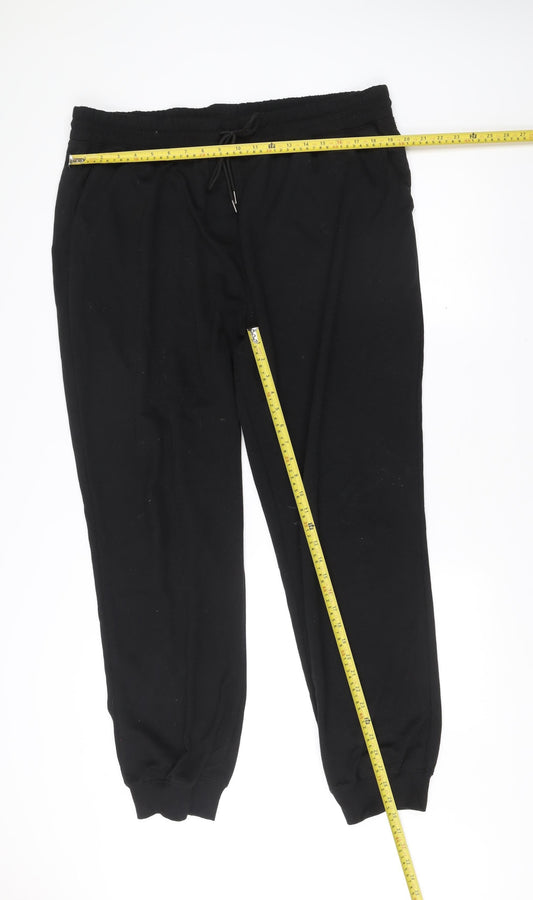 Lee Cooper Mens Black 2XL Jogger Sweatpants Polyester Tapered