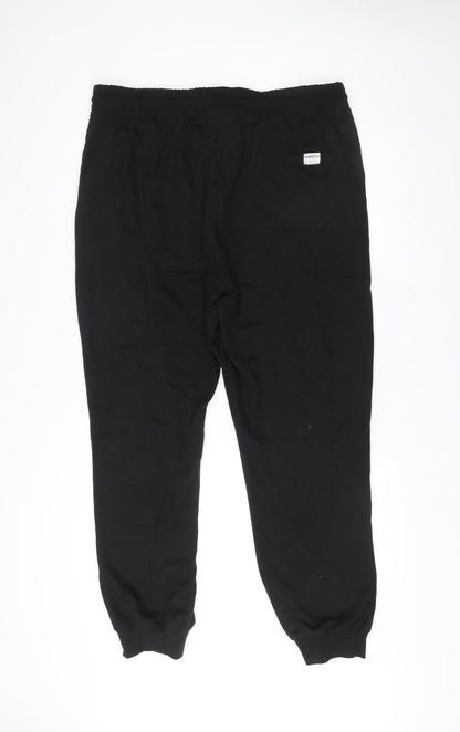 Lee Cooper Mens Black 2XL Jogger Sweatpants Polyester Tapered