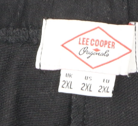 Lee Cooper Mens Black 2XL Jogger Sweatpants Polyester Tapered