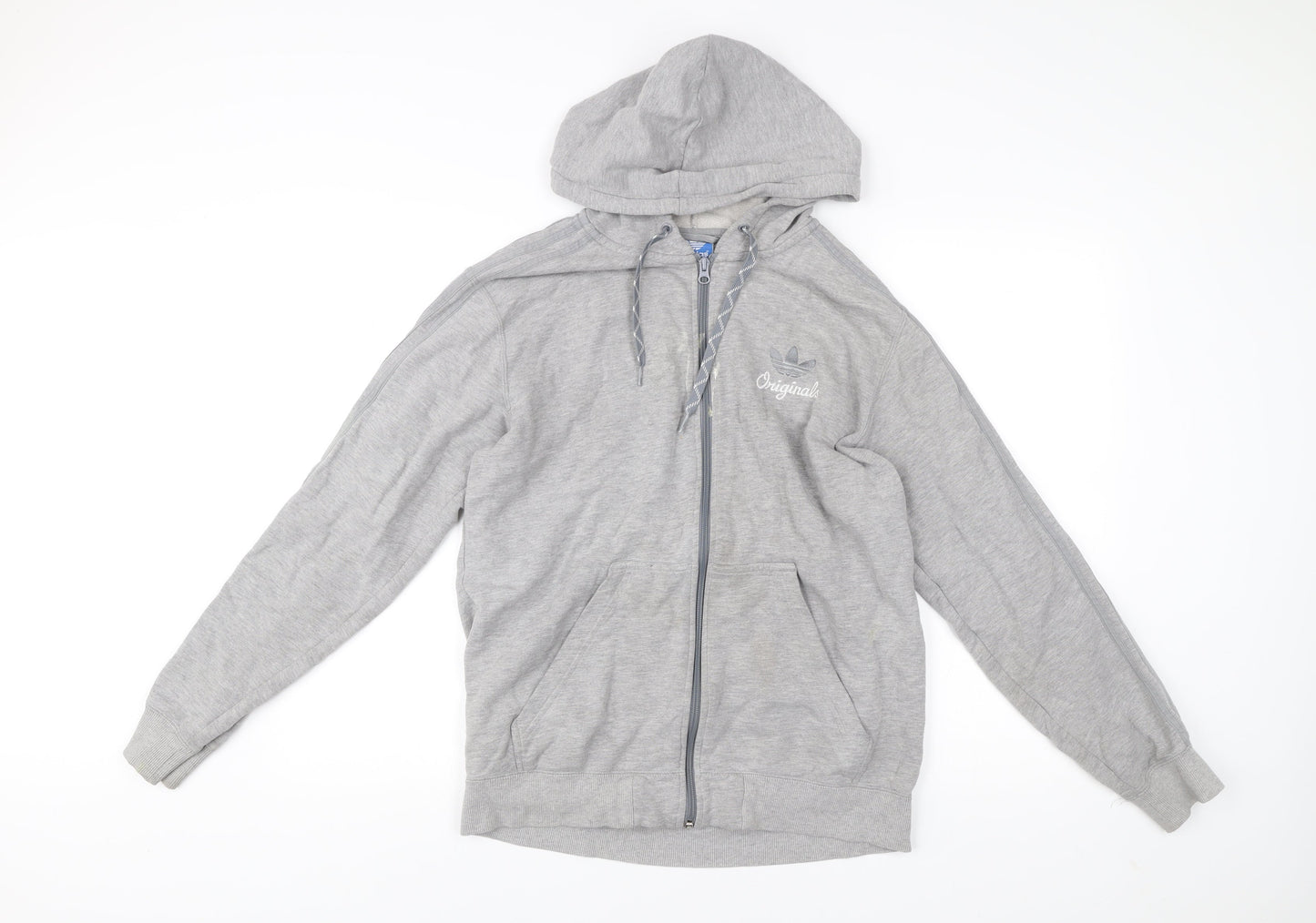 Mens UK Size M adidas Grey Full Zip Hoodie