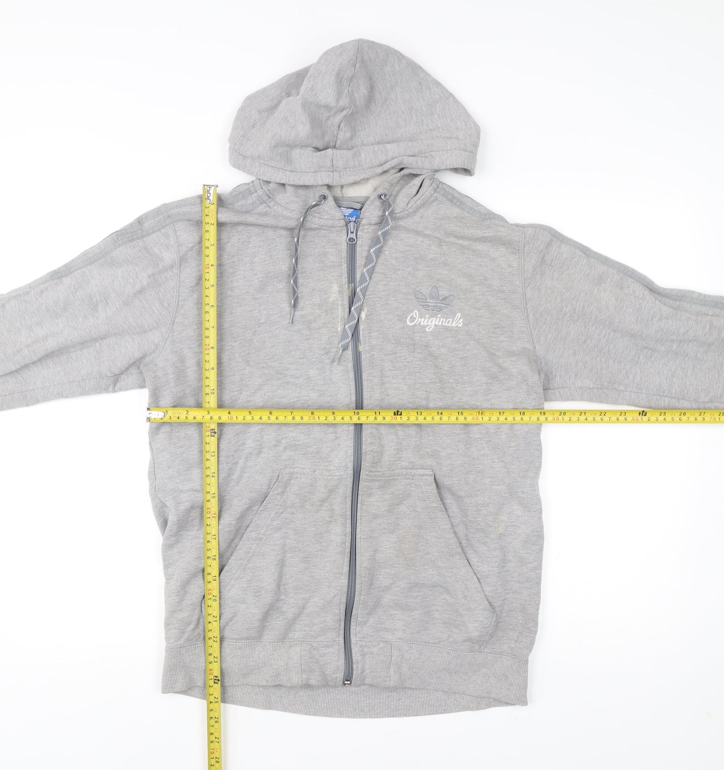 Mens UK Size M adidas Grey Full Zip Hoodie