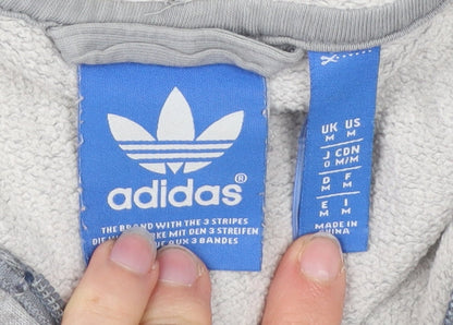Mens UK Size M adidas Grey Full Zip Hoodie
