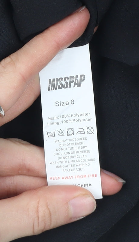 Misspap Women’s Black Size 8 Pencil Skirt High Waist Lined