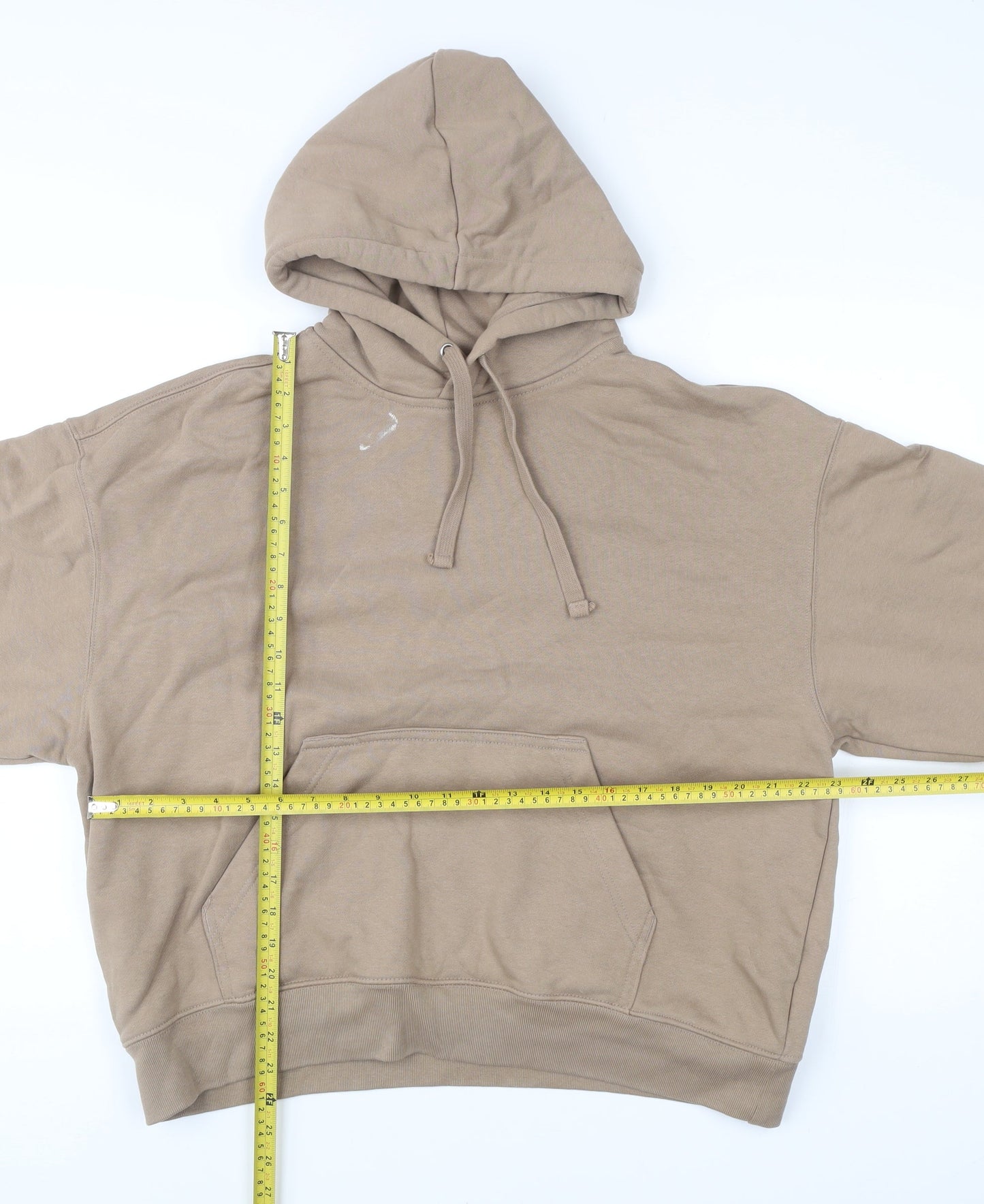 H&M Men’s Beige Pullover Hoodie Size M Cotton Regular Fit