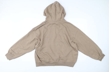 H&M Men’s Beige Pullover Hoodie Size M Cotton Regular Fit