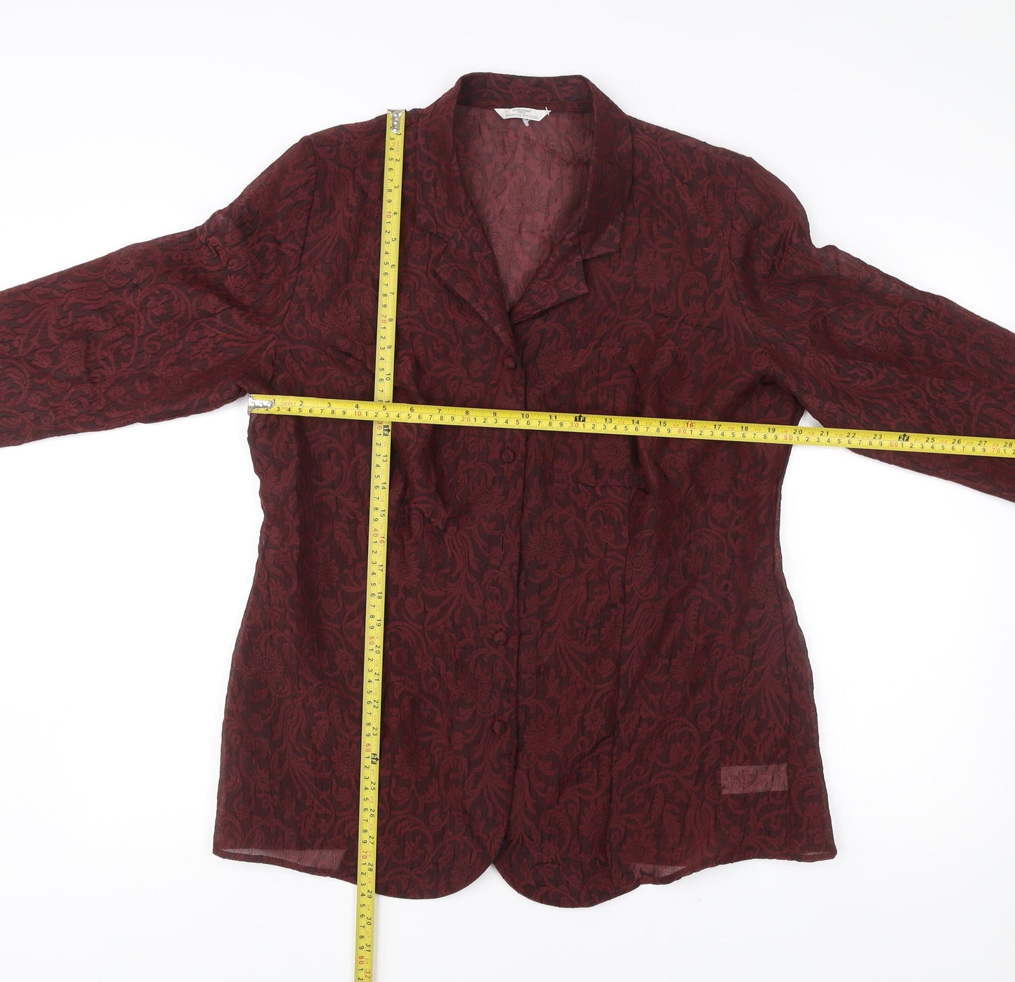 Marks and Spencer St Michael Womens Red Paisley Blazer UK 18