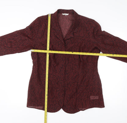 Marks and Spencer St Michael Womens Red Paisley Blazer UK 18