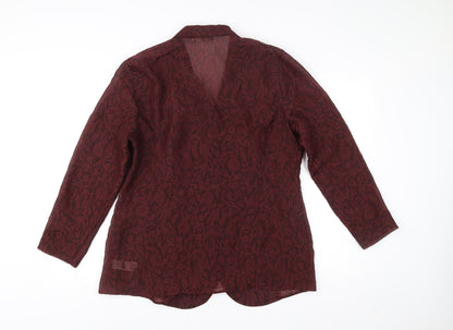 Marks and Spencer St Michael Womens Red Paisley Blazer UK 18
