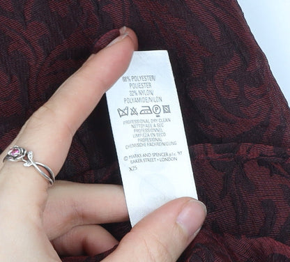 Marks and Spencer St Michael Womens Red Paisley Blazer UK 18