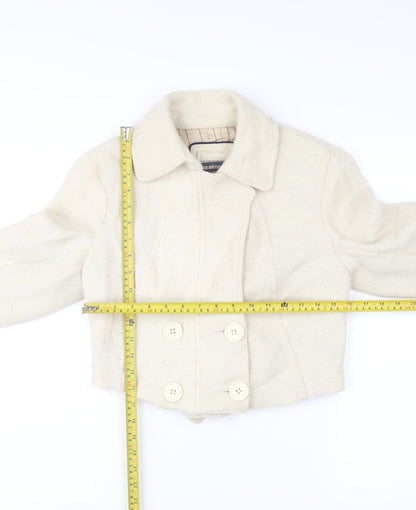 Duck and Cover Women's Ivory Cropped Wool Blend Jacket Size M