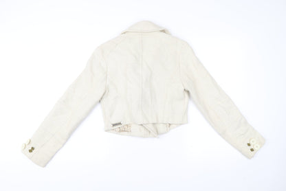 Duck and Cover Women's Ivory Cropped Wool Blend Jacket Size M