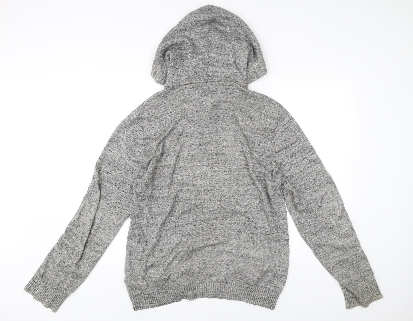 Abercrombie & Fitch Men’s Grey Henley Hoodie Medium Hooded Knit