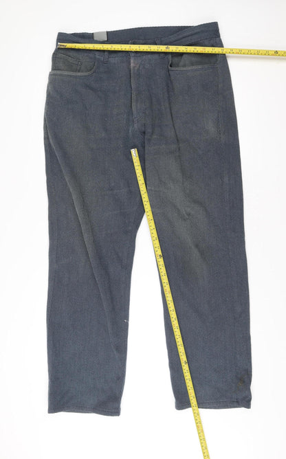 Recover Men’s Blue 36S Straight Leg Cotton Blend Casual Trousers