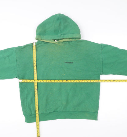 Pull&Bear Womens Green XS Pullover Hoodie Cotton Blend Casual