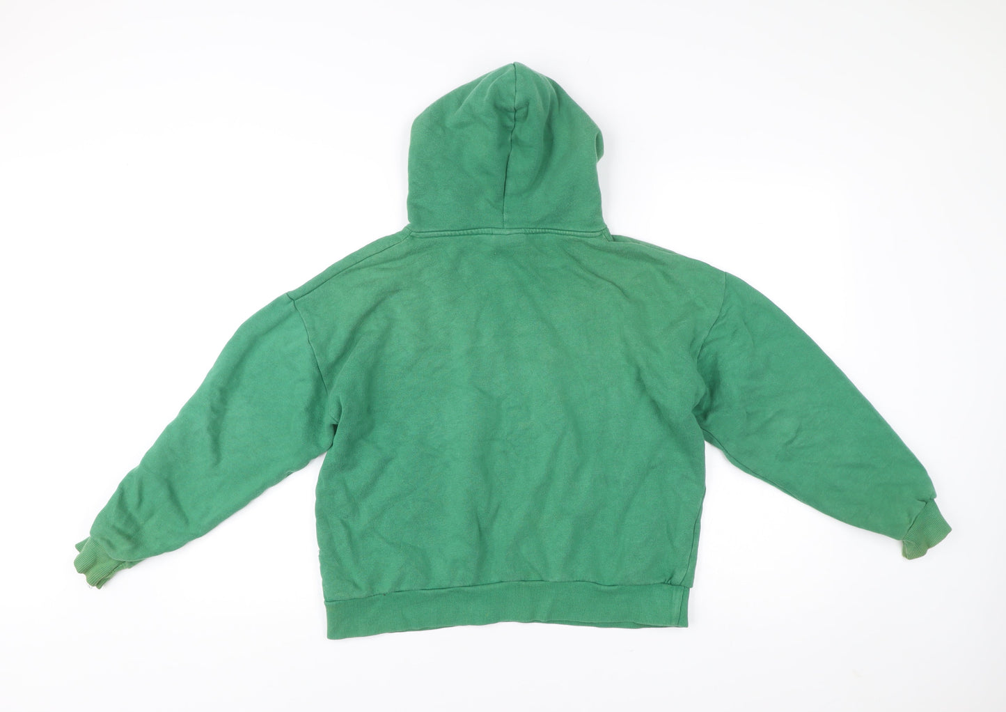 Pull&Bear Womens Green XS Pullover Hoodie Cotton Blend Casual