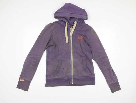 Superdry Men’s Purple Full Zip Hoodie L Logo Orange Label