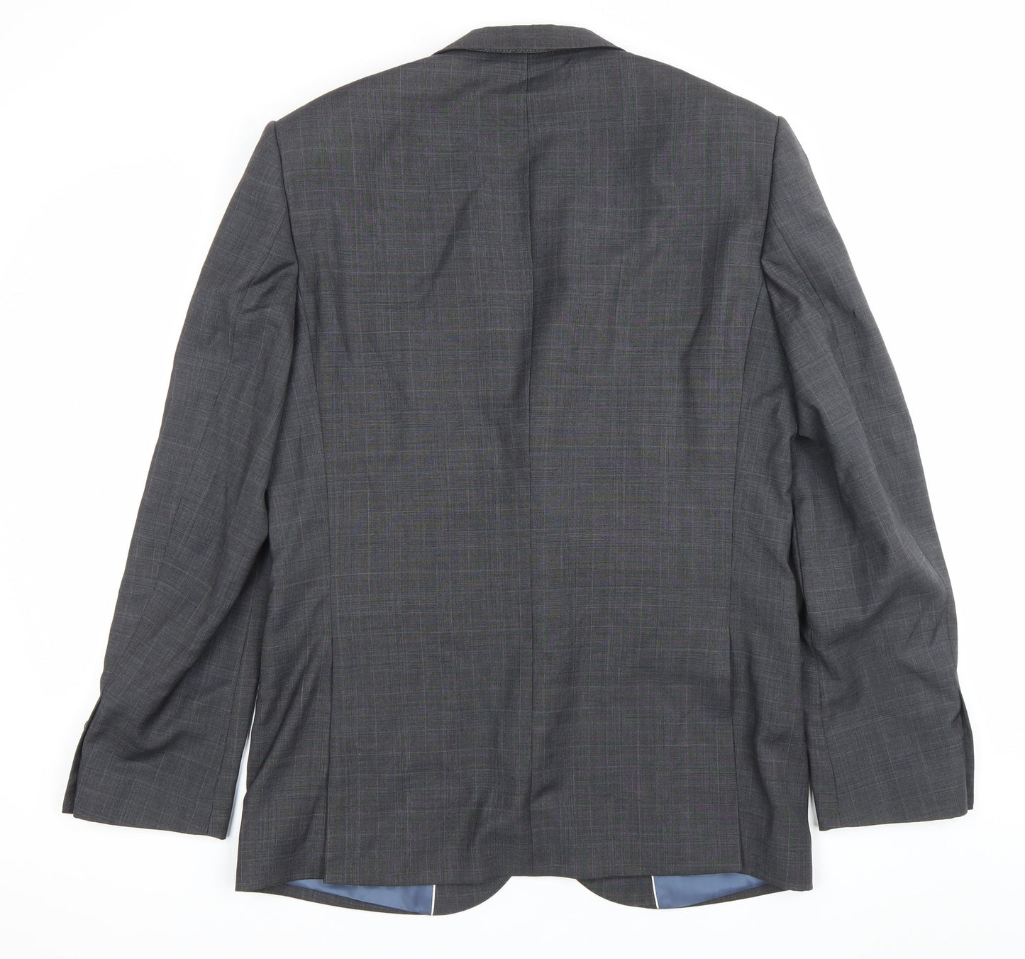 John Lewis Men's Grey Wool Check Blazer 40R Regular Fit Formal Jacket