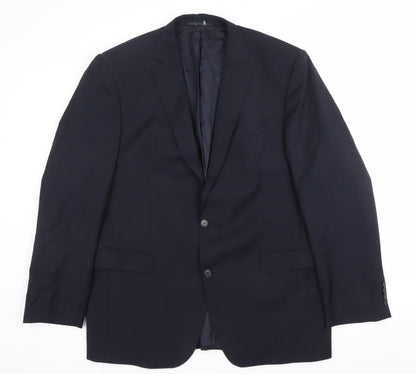 Toccami Men’s Blue Wool Blazer Jacket 44R Single Breasted
