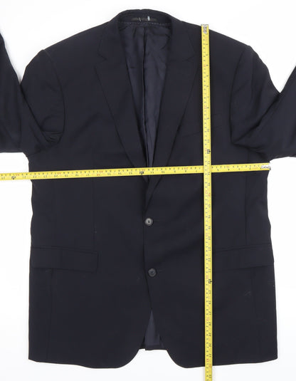 Toccami Men’s Blue Wool Blazer Jacket 44R Single Breasted