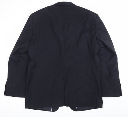 Toccami Men’s Blue Wool Blazer Jacket 44R Single Breasted
