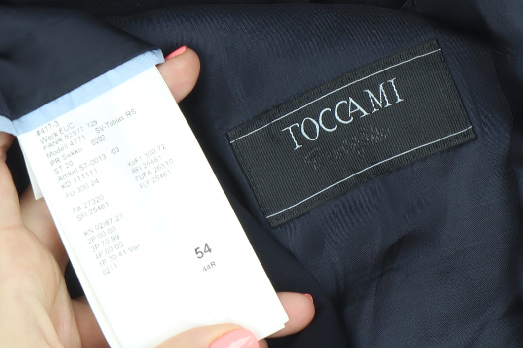 Toccami Men’s Blue Wool Blazer Jacket 44R Single Breasted