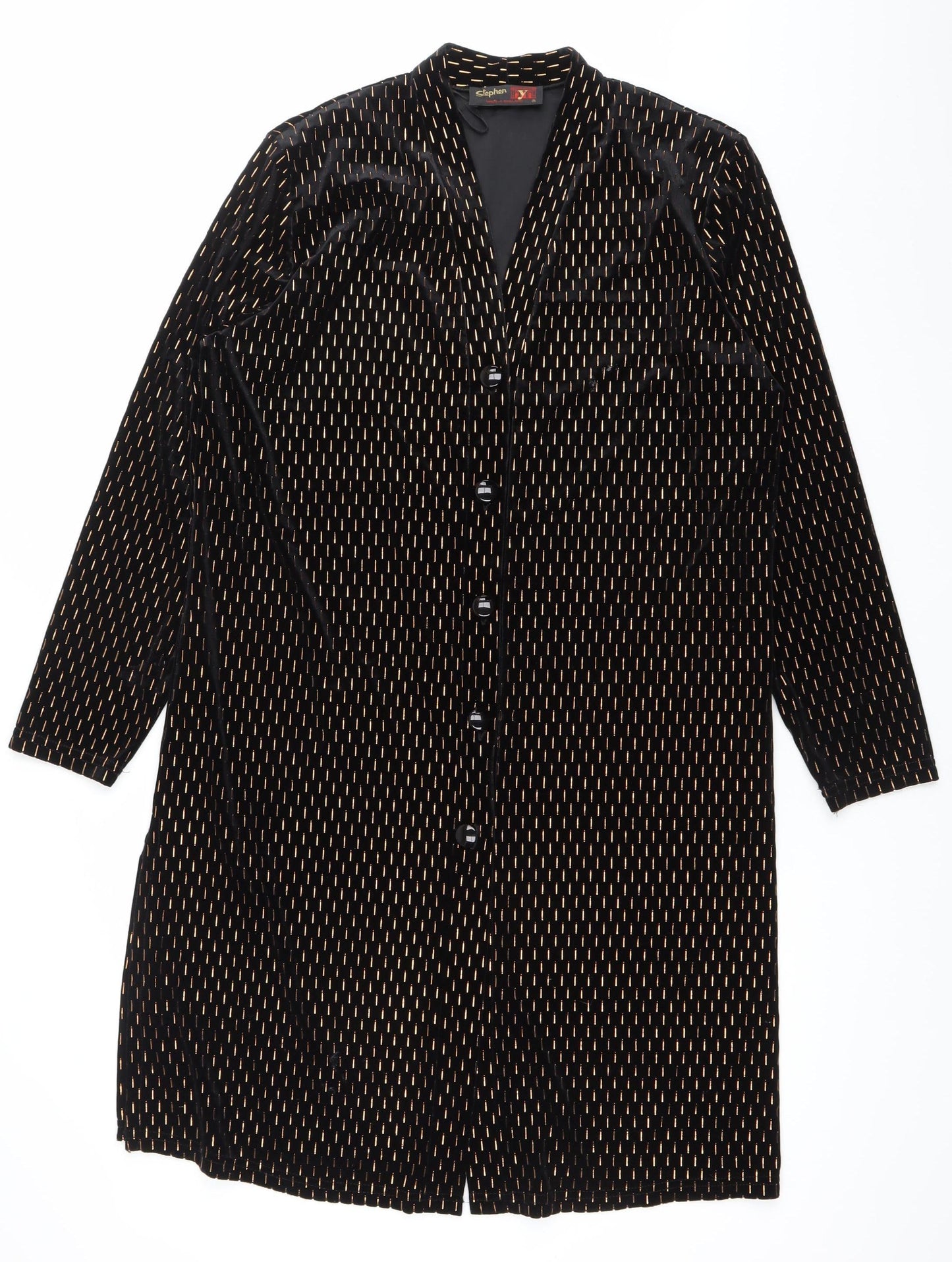 Stephen Y Womens Black Velvet Blazer Jacket Size S Classic Vintage