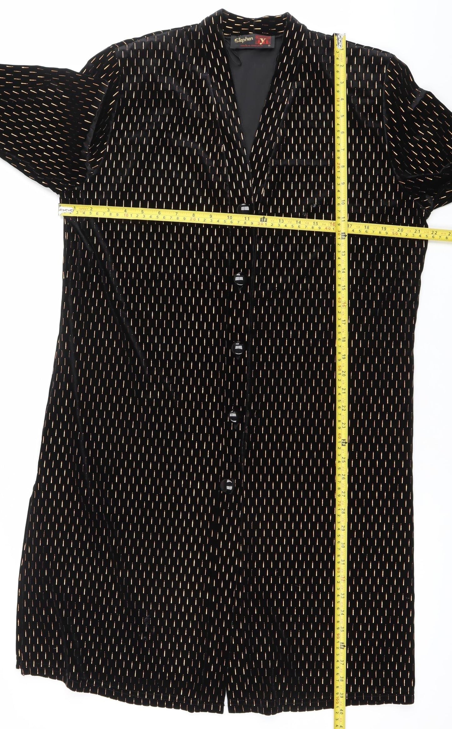 Stephen Y Womens Black Velvet Blazer Jacket Size S Classic Vintage
