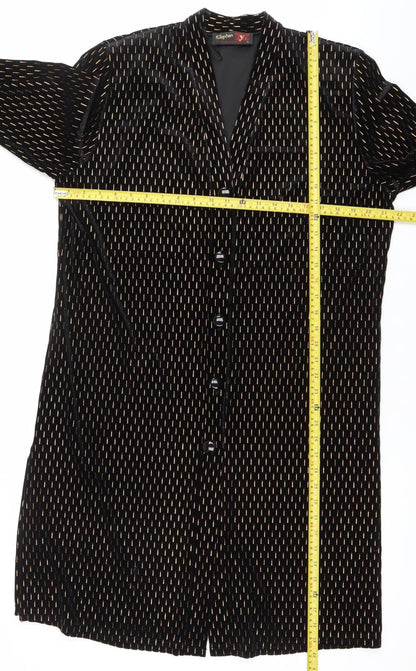Stephen Y Womens Black Velvet Blazer Jacket Size S Classic Vintage