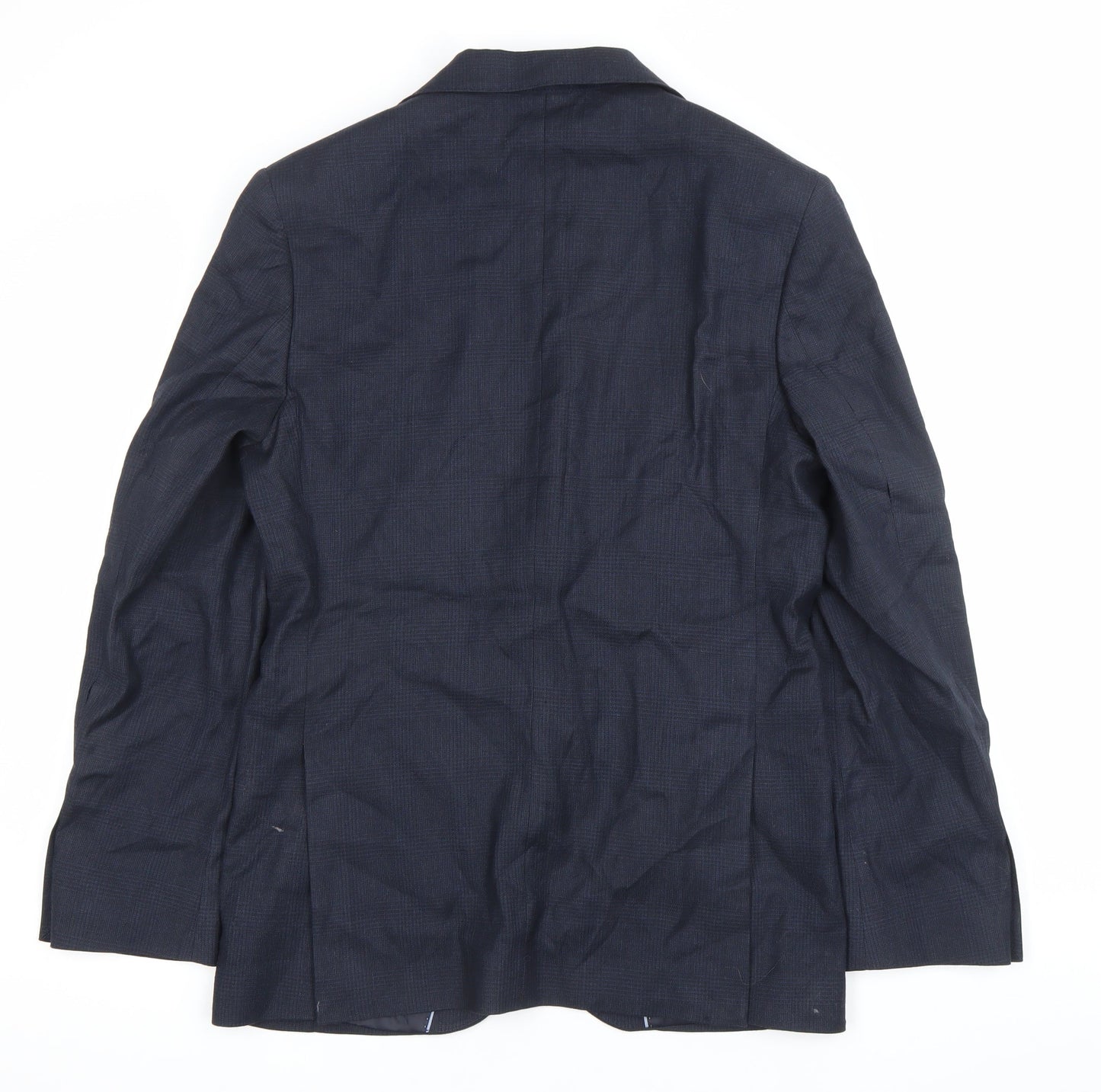 Marks and Spencer Mens Blue 38 Chest Regular Fit Wool Blazer Jacket