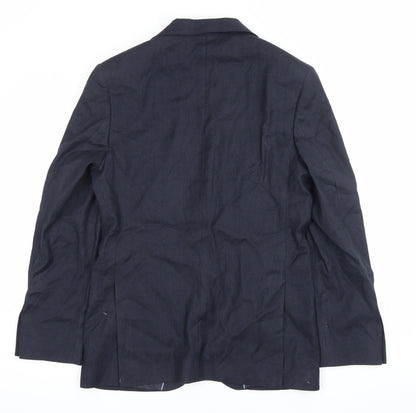 Marks and Spencer Mens Blue 38 Chest Regular Fit Wool Blazer Jacket