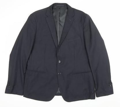 Doppelganger Roma Men’s Black Blazer Jacket 46 Chest 2 Button Formal