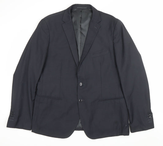 Doppelganger Roma Men’s Black Blazer Jacket 46 Chest 2 Button Formal
