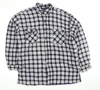 Essential Men’s Blue Check Flannel Jacket 2XL Button Down Lined