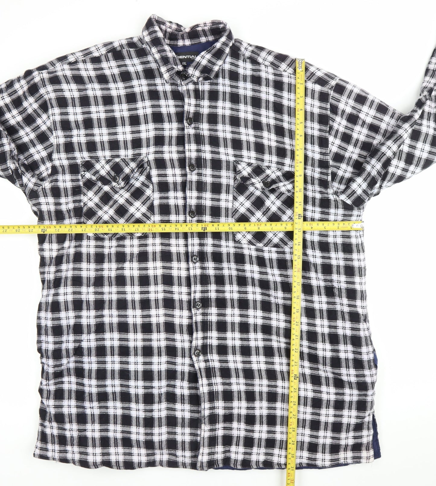 Essential Men’s Blue Check Flannel Jacket 2XL Button Down Lined