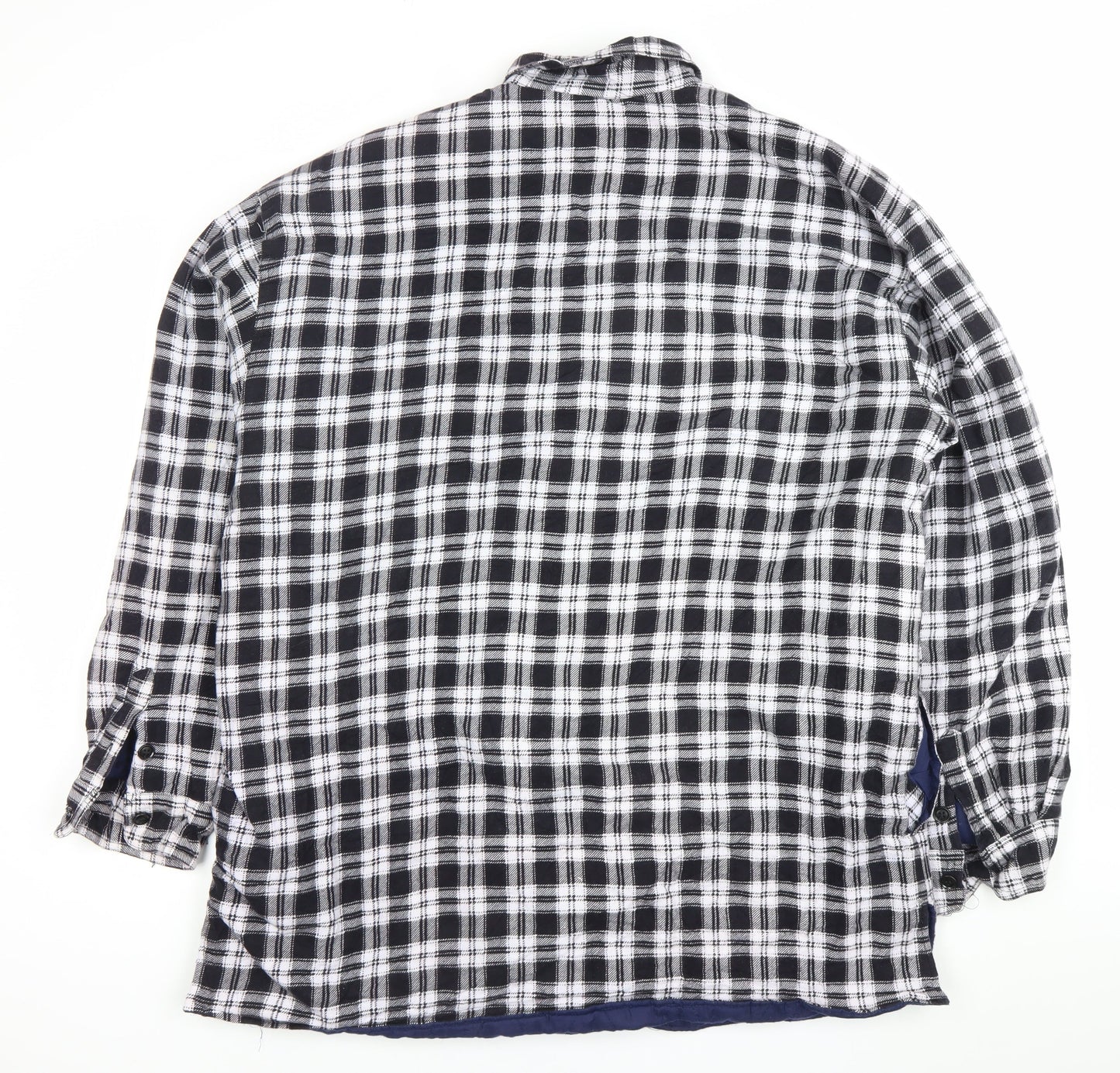 Essential Men’s Blue Check Flannel Jacket 2XL Button Down Lined