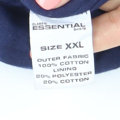 Essential Men’s Blue Check Flannel Jacket 2XL Button Down Lined