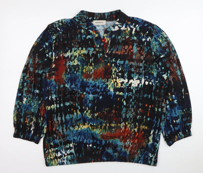 Bassini Womens Multicoloured Size 18 Tunic Blouse V-Neck 3/4 Sleeve
