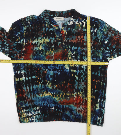 Bassini Womens Multicoloured Size 18 Tunic Blouse V-Neck 3/4 Sleeve