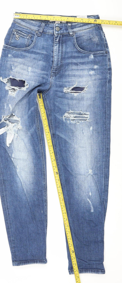 Staff Jeans & Co Womens Blue Skinny Slim Fit Distressed Jeans Size 24