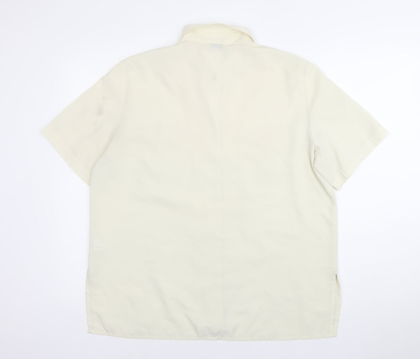 Barkertel Womens Ivory Button-Up Shirt Size 16 Short Sleeve Polyester
