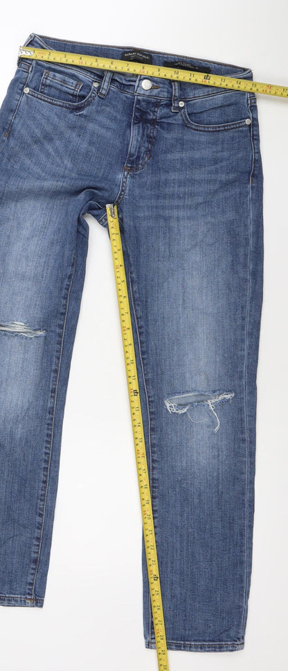 Banana Republic Womens Blue Straight Leg Jeans Size 29 Distressed